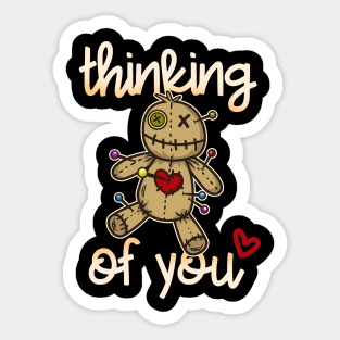 Thinking of you I Wicca Voodoo Doll I Scary Karma  product Sticker